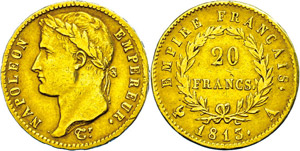 France 20 Franc, Gold, 1813, Napoleon, A, ... 