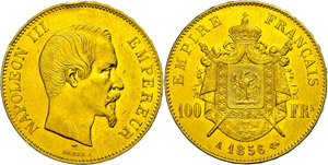 Frankreich 100 Francs, Gold, 1856, Napoleon ... 