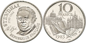 Frankreich 10 Francs, 1983, Piéfort, ... 