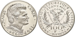 France 100 Franc, 1984, Piéfort, Mary ... 