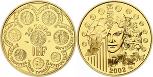 France 20 Euro, Gold, 2002, European ... 