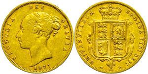 Great Britain 1 / 2 sovereign, 1877, ... 