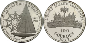 Haiti 100 Gourdes, 1977, Weltumsegelung, KM ... 