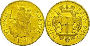 Italien Genua, 96 Lire, Gold, 1795, Madonna ... 