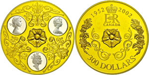 Canada 300 dollars, Gold, 2002, 50. ... 