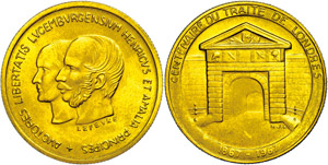Luxemburg Goldmedaille (40 Francs), 1967, ... 