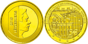 Luxemburg 15 Euro, Gold, 2013, 15. Jahrestag ... 