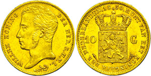 Niederlande 10 Gulden, Gold, Willem, ... 