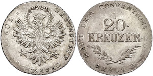 Österreich 1806 - 1918 20 Kreuzer, 1809, ... 