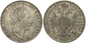Old Austria coins until 1918 Thaler, 1862, ... 