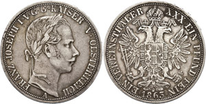 Old Austria coins until 1918 Thaler, 1863, ... 