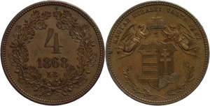 Österreich 1806 - 1918 4 Kreuzer, 1868, ... 