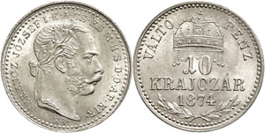 Österreich 1806 - 1918 10 Kreuzer, 1874, ... 