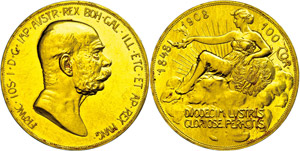 Old Austria coins until 1918 100 coronas, ... 