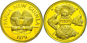 Papua New Guinea 100 Kina, 1979, 900er Gold, ... 