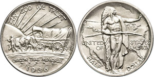 Coins USA 1 / 2 Dollar, 1936, Oregon Trail, ... 