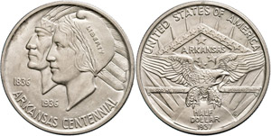 USA 1/2 Dollar, 1937, D, Arkansas, KM 168, ... 