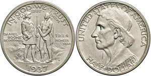 USA 1/2 Dollar, 1937, D, Boone, KM 165.2, ... 