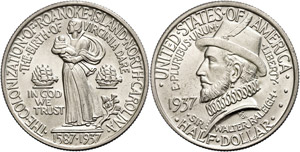 USA 1/2 Dollar, 1937, Roanoke Island, KM ... 