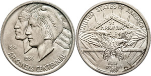 USA 1/2 Dollar, 1937, S, Arkansas, KM 168, ... 