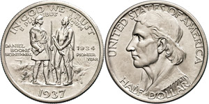 USA 1/2 Dollar, 1937, S, Boone, KM 165.2, ... 