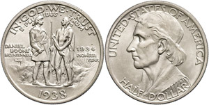 Coins USA 1 / 2 Dollar, 1938, Boone, KM 165. ... 