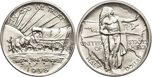 USA 1/2 Dollar, 1938, Oregon Trail, KM 159, ... 