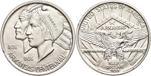 USA 1/2 Dollar, 1939, Arkansas, KM 168, f. ... 