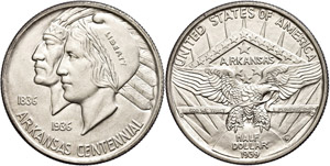 USA 1/2 Dollar, 1939, S, Arkansas, KM 168, ... 
