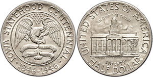 USA 1/2 Dollar, 1946, Iowa, KM 197, f. st.  