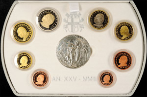 Vatican 1 cent till 2 Euro, 2003, KMS, ... 