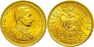 Preußen 20 Mark, 1914, Wilhelm II., ... 