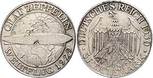 Münzen Weimar 5 Reichsmark 1930 G, Graf ... 