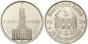 Münzen Drittes Reich 5 Reichsmark, 1934 E, ... 