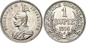 Coins German Colonies DOA, Rupee, 1914, very ... 