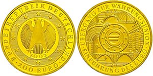 Münzen Bund ab 1946 200 Euro,Gold, 2002, G, ... 