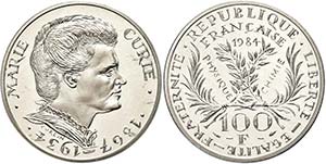 Frankreich 100 Francs, 1984, Piéfort, Marie ... 