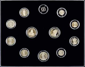 France 1 centime till 100 Franc, 1987, ... 