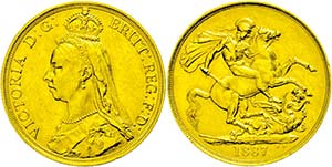 Grossbritannien 2 Pounds, Gold, 1887, ... 