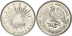 Coins Mexiko Peso, 1901, Mo at the, small ... 