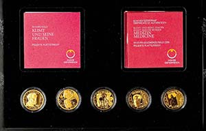 Austria 5 x 50 Euro, Gold, 2012-2016, set ... 