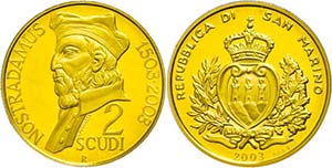 San Marino 2 Scudi, Gold, 2003, Rome, ... 