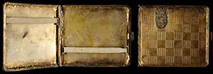 Cigarette case, brass, approximate 91x79, 50 ... 