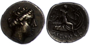 Euboia 196-146 v. Chr., Tetrobol, Histiaia. ... 