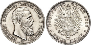 Prussia 2 Mark, 1888, Friedrich III., f. ... 