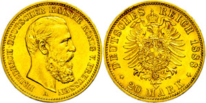 Preußen 20 Mark, 1888, Friedrich III., ... 