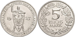 Coins Weimar Republic 5 Reichmark, 1925, A, ... 