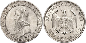 Münzen Weimar 3 Reichsmark, 1927, Uni ... 