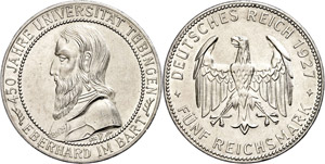 Münzen Weimar 5 Reichsmark, 1927, Uni ... 