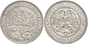 Coins Weimar Republic 5 Reichmark, 1927, A, ... 